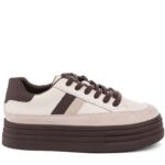 Кросівки жіночі, ATTICO, шкіра/замша, колір кремовий, 114813