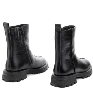 Півчоботи зимові на низькому ходу, ATTICO, шкіра, колір чорний, 115487 – 4