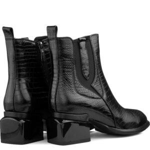 Черевики демісезонні на підборах, ATTICO, шкіра, колір чорний, 103154 – 3