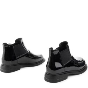 Черевики демісезонні на низькому ходу, ATTICO, лак, колір чорний, 114662 – 4