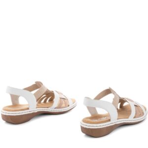 Босоніжки жіночі, RIEKER, екошкіра, колір білий, 114626 – 4