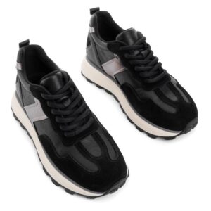 Кросівки жіночі, ATTICO, шкіра/замша, колір чорний, 115136 – 2