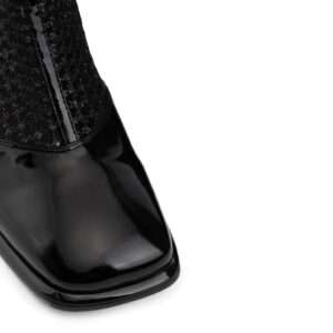 Ботильйони жіночі на підборах, ATTICO, лак, колір чорний, 116357 – 3