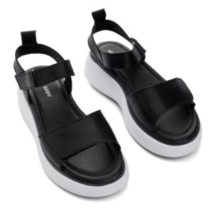 Босоніжки жіночі на платформі, ATTICO, шкіра, колір чорний, 116586 – 2