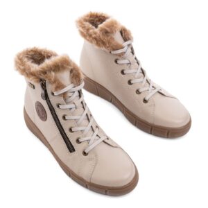 Черевики жіночі, REMONTE, шкіра/екошкіра, колір бежевий, 115001 – 2