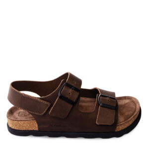 Босоніжки чоловічі, RIEKER, нубук, колір коричневий, 1015608