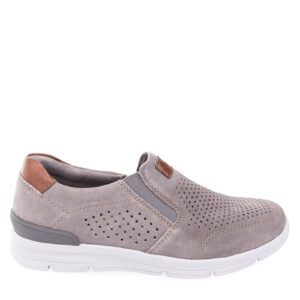 Туфлі чоловічі, RIEKER, замша/екошкіра, колір сірий, 1019201